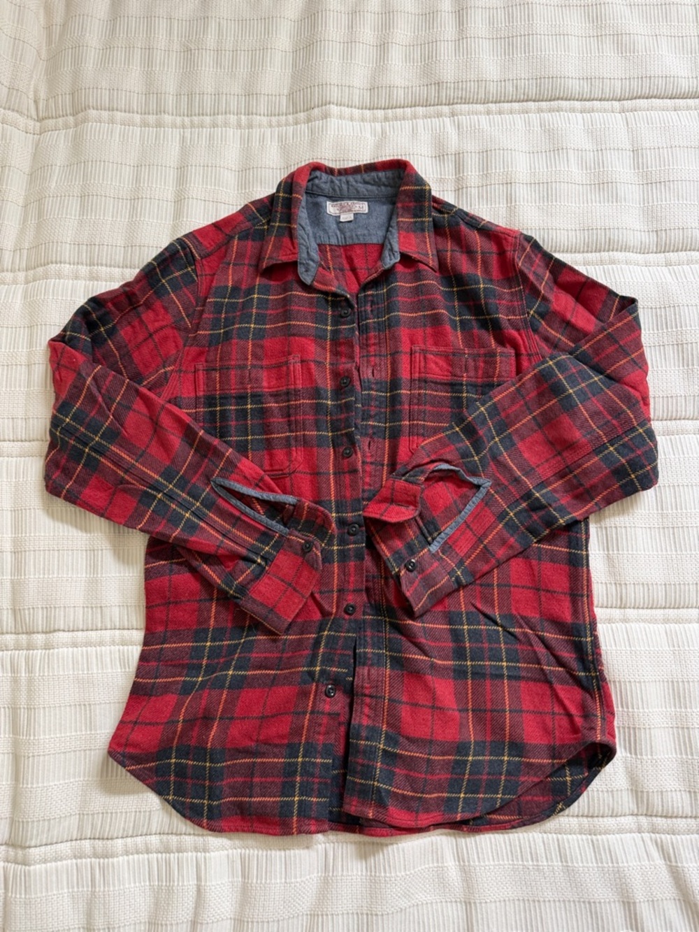 Men's Red Plaid Button-Down Shirt by Woolrich